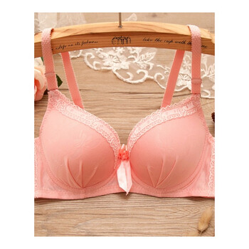 少女奶罩上薄下厚款内衣高初中学生文胸蕾丝性感聚拢内衣 225 粉红色