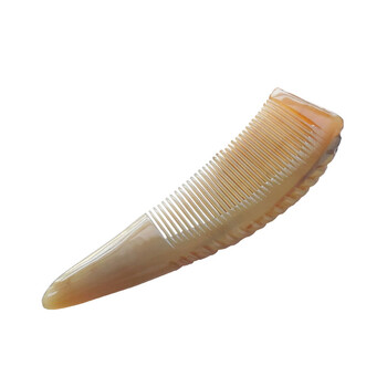 雪海牛角 手工天然白水牛角梳 正宗白水牛角梳子天然水牛角礼品 14cm