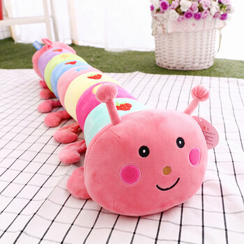毛虫毛绒玩具睡觉长条抱枕公仔可爱大玩偶超萌布娃娃男女孩懒人 粉色