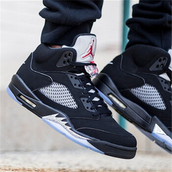 5 男女鞋aj5黑银尼克斯白水泥大红 845035-845036-003 黑银勾子 元年