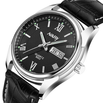 耐瑞(nary)手表 男士钢带手表 防水皮带女表 情侣表一对 运动学生男表