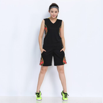 女生篮球服套装女子篮球队服比赛服女士篮球衣训练服团购定制印号黑色xl