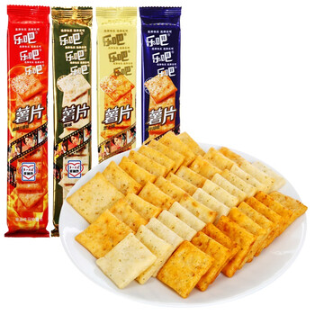 乐吧 薯片(原味 芝士味 烤牛排味 麻辣川香味)50g*4