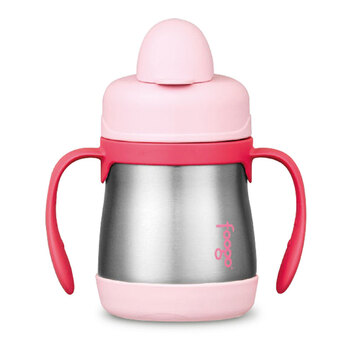 膳魔师THERMOS 儿童保温杯 小孩双耳鸭嘴杯婴儿训练杯宝宝防漏不锈钢水杯 TYBS-203 PK