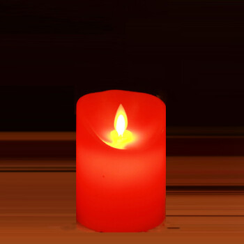 鸣欧（MINGOU）7号电池款红色遥控石蜡摇摆蜡烛仿真电子蜡烛酒吧婚庆晚会餐厅 红色不带遥控7.5X10cm
