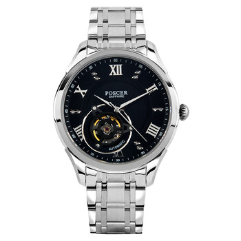 宝时捷表poscer 机械男表 全自动机械表镂空蓝宝石镜面防水钢表带男士