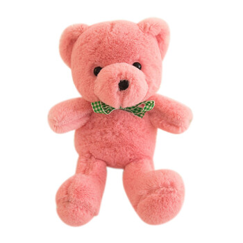 绒城温暖五彩小熊毛绒玩具公仔泰迪熊布娃娃儿童生日礼物 粉红色 25cm
