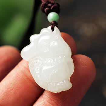 意恋 和田玉十二生肖鸡男女款白玉坠吊坠玉佩挂件 礼物