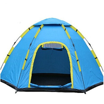 旅行露营野营帐篷3-4人自动六角帐篷 单层帐篷3-4人可住帐篷