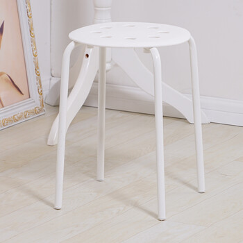 希比希 休闲椅凳子 简约塑料椅凳子 餐凳 白色