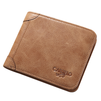 卡帝乐鳄鱼(cartelo)钱包男士短款 复古休闲时尚钱夹横款男真皮多卡位