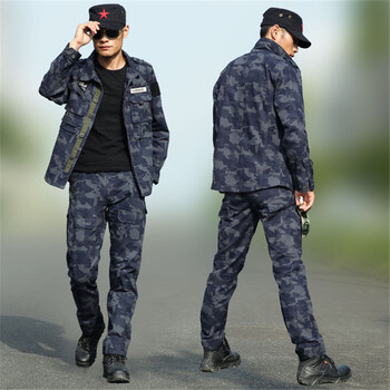 户外军迷服饰 军装套装男士 秋冬加厚迷彩服作训服野战战术服 藏青色