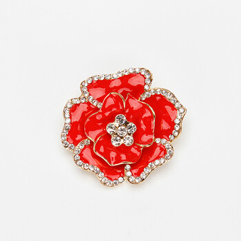 祥空 花朵配饰胸花时尚百搭大衣风衣胸针领针领花装饰品女 红色【图片