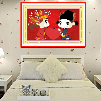 青苇 钻石画 十字钻绣 喜庆 心心相印（婚礼版）X-8021 71CM*45CM
