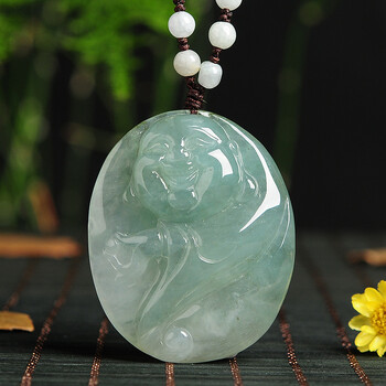好利得 玉石翡翠笑佛吊坠 玉石笑佛玉挂件