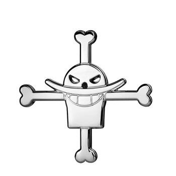 个性装饰贴改装车尾标草帽海贼王立体车标金属骷髅车贴车身贴 白胡子