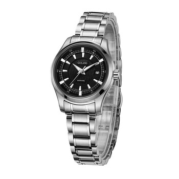 gulang古浪正品男士全自动机械手表 镂空透底时尚精钢防水表 钢黑女