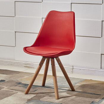 世纪华伟 餐椅 实木椅 郁金香圆盘 简约 现代 北欧 休闲 咖啡椅 靠背