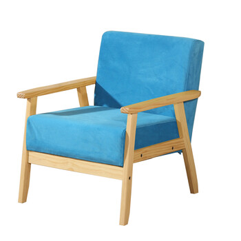 小沙发椅 日式单人双人三人休闲沙发 办公洽谈沙发 湖蓝色-超柔面料