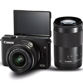 佳能canoneos m10微型单电相机优惠套餐 黑色15-45配55-200双镜头优惠