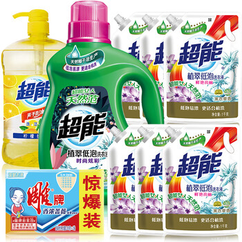 超能洗护套装11.29kg(9.38kg洗衣液 1.5kg洗洁精 412g肥皂)