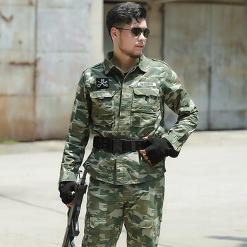 狼石户外军迷套装夏装迷彩服男军迷服饰美军迷彩特种兵战术迷彩丛林