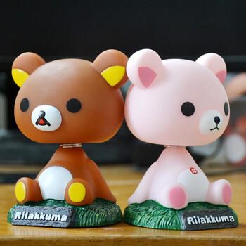 可爱轻松熊车上内饰品汽车摆件 情侣熊全套4胶2垫