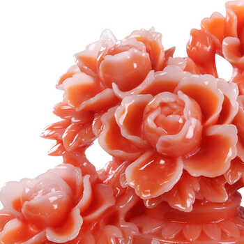 > 富贵玉牡丹花摆件 办公室创意摆设卧室客厅装饰工艺品简约家居招财