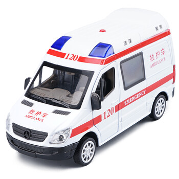 儿童玩具警车救护车奔驰仿真合金汽车模型儿童玩具车1/32金属小车模型