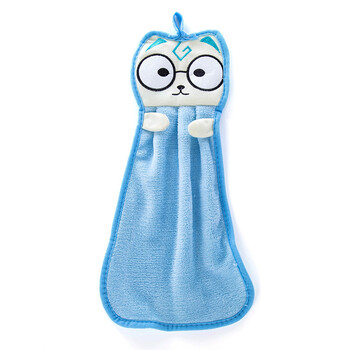 厨房可爱加厚挂式擦手巾 超强吸水洗碗毛巾抹布卡通擦手布 蓝猫