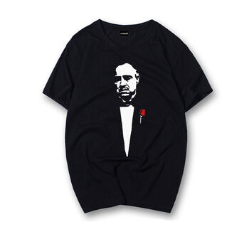 教父三部曲短袖衫the godfather电影t恤夏装马龙白兰度圆领上衣 教父