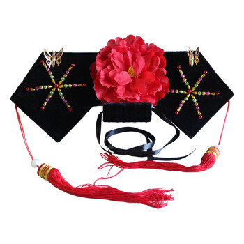 清朝格格帽太后帽旗头格格帽宫女帽公主发饰古装帽子满族宫女帽女 a款