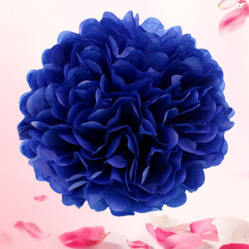 纸花球生日派对装饰布置花球彩色纸花挂件花球装饰 深蓝色