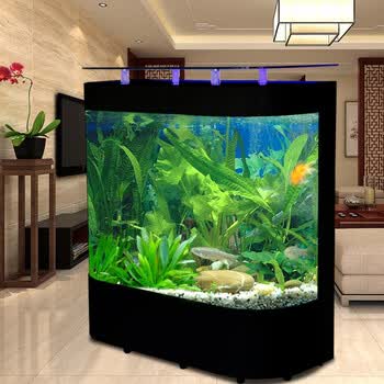 金点尚品鱼缸水族箱生态欧式弧形落地缸免换水客厅家用中型大型靠墙下