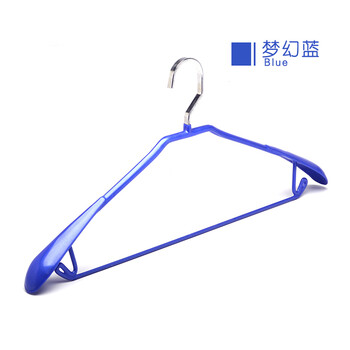 
                                        九月红 宽肩防滑无痕衣架衣挂 男士衣服挂浸塑衣架子 多功能晾衣架衣撑10支 JD1102 梦幻蓝色 10支装                
