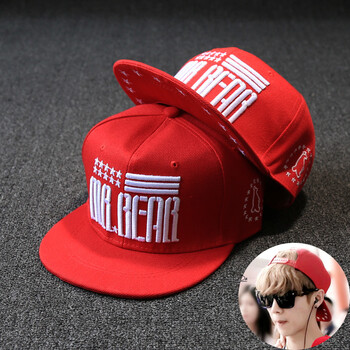 男生秋季鸭舌帽嘻哈韩版明星同款棒球帽街舞帽潮流平沿帽 五角星红色