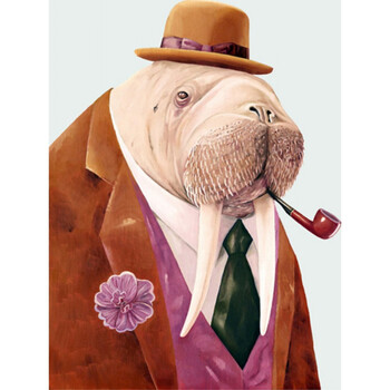 美式复古餐厅装饰画 欧式卧室床头儿童房咖啡厅挂画动物麋鹿先生 f 64