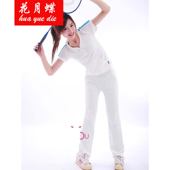 
                                        花月碟 夏季女士短袖长裤休闲套装韩版短袖套装女夏款运动 酒红色 M                