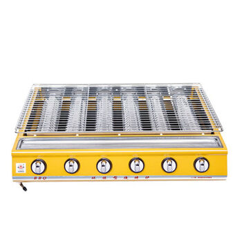商用煤气烧烤机液化气烧烤炉烤无烟燃气烧烤炉 玻璃火板