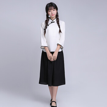 民国学生装民国服装女五四青年装学生装班服毕业复古演出服女 毕业照
