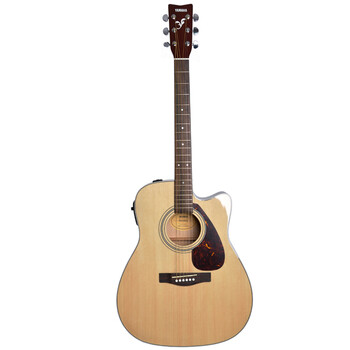 雅马哈yamaha民谣吉他fx370c印尼产缺角电箱木吉他 原木色亮光缺角电