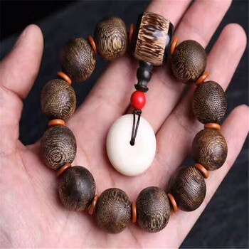 君意开光金丝沉香手串佛珠手链沉香男式念珠 单珠直径20mm_ 9折现价