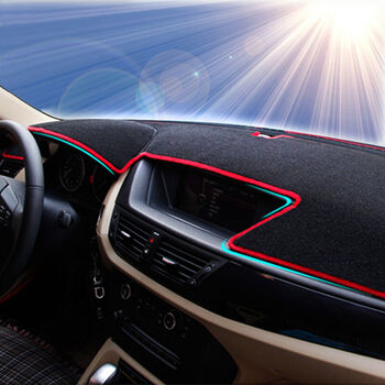 丰田汽车仪表台垫车用避光垫防晒垫防反光垫 15款皇冠 涤纶黑色红边