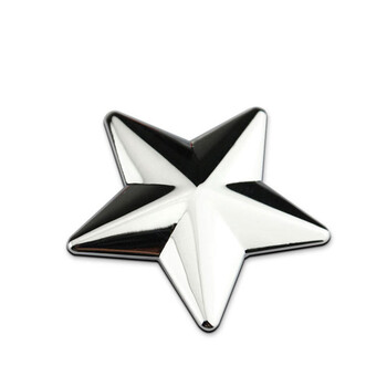 英文字母车标 asd车盖字母车身贴 3d立体 金属字标 中号星星银色