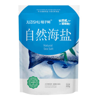 JUZISHU桔子树 加碘自然海盐  不添加抗结剂 食盐 食用盐400g