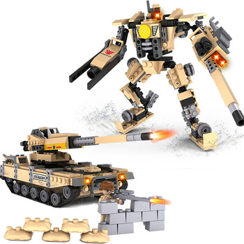 cogo积高积木玩具 军事武器装备战机战车机甲坦克立体拼插模型男孩益