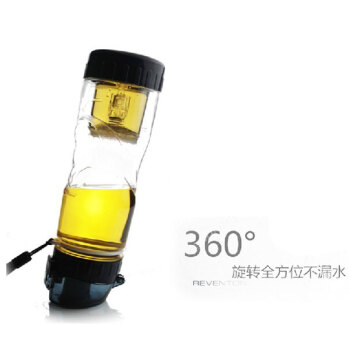 绿珠水杯塑料旅行杯过滤泡茶杯 运动水壶防漏杯子 705深蓝色(茶水分离)