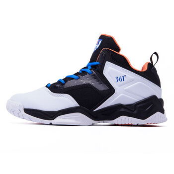 361度篮球鞋男士实战运动鞋子男透气中帮球鞋 黑色/萤光亮绿 41码