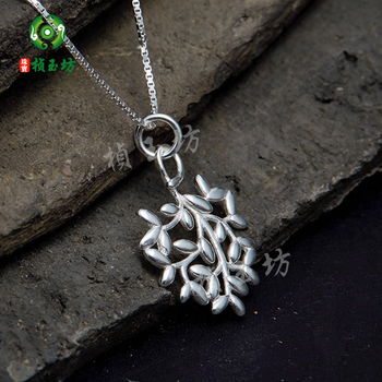 桢玉坊 925银项链女生生不息生命树锁骨链首饰闺蜜礼物