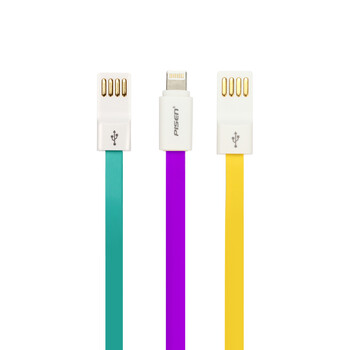 品胜小面数据线 适用苹果iPhone6S iphone7/5S ipad4 手机车载充电器 蓝莓紫(不含充电器)
